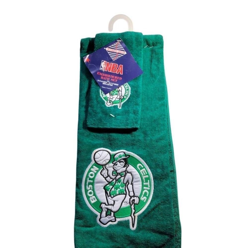 NBA Boston Celtics Embroidered Bath Set plus Bonus Stickers NWT